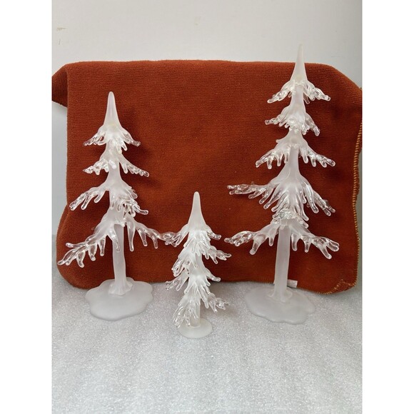 Dept 56 Village Icicle Trees #56722 Set of 3 Village Accessories- RETIRED - Picture 2 of 12